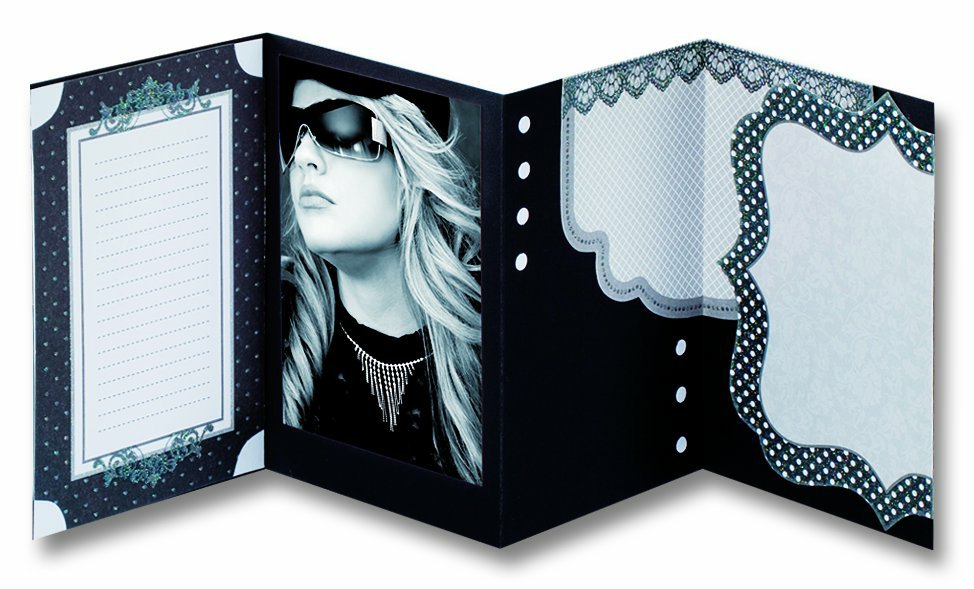 Leporelo sada - Fotokarton 300g/m2 10,5x15 cm 4xzložený 3ks + 3 obálky