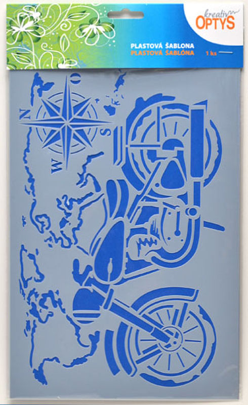 OPTYS plastové šablóny - motorka, 20 x 30cm