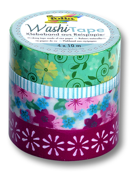 Washi Tape - dekoračné lepiaca páska - 4 ks - Kvety