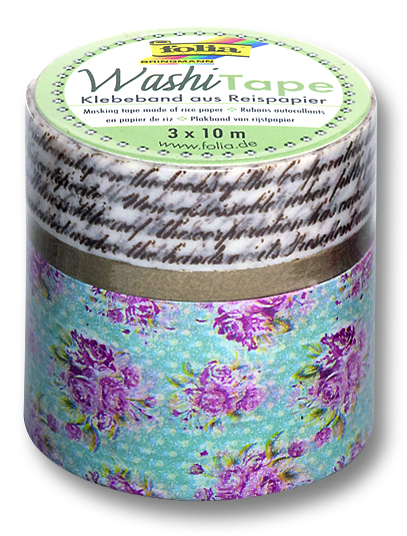 Washi Tape - dekoračné lepiaca páska - 3 ks - Romantika