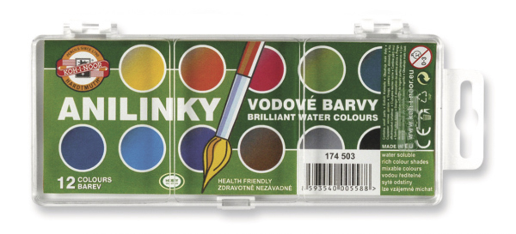 Vodové farby - anilínky, farby brilantné