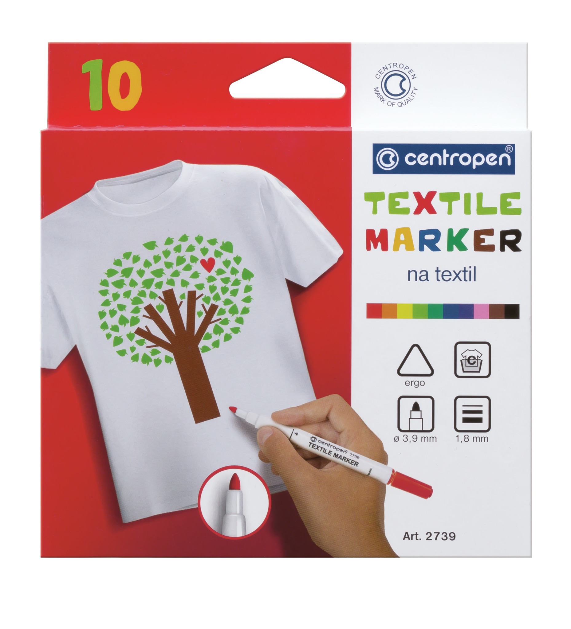 Fixky na textil Centropen 2739 Textile, 10 ks