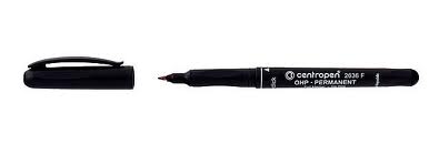 Centropen 2636 F fixka čierna permanentná, stopa 0,6mm, hrot 1,2mm