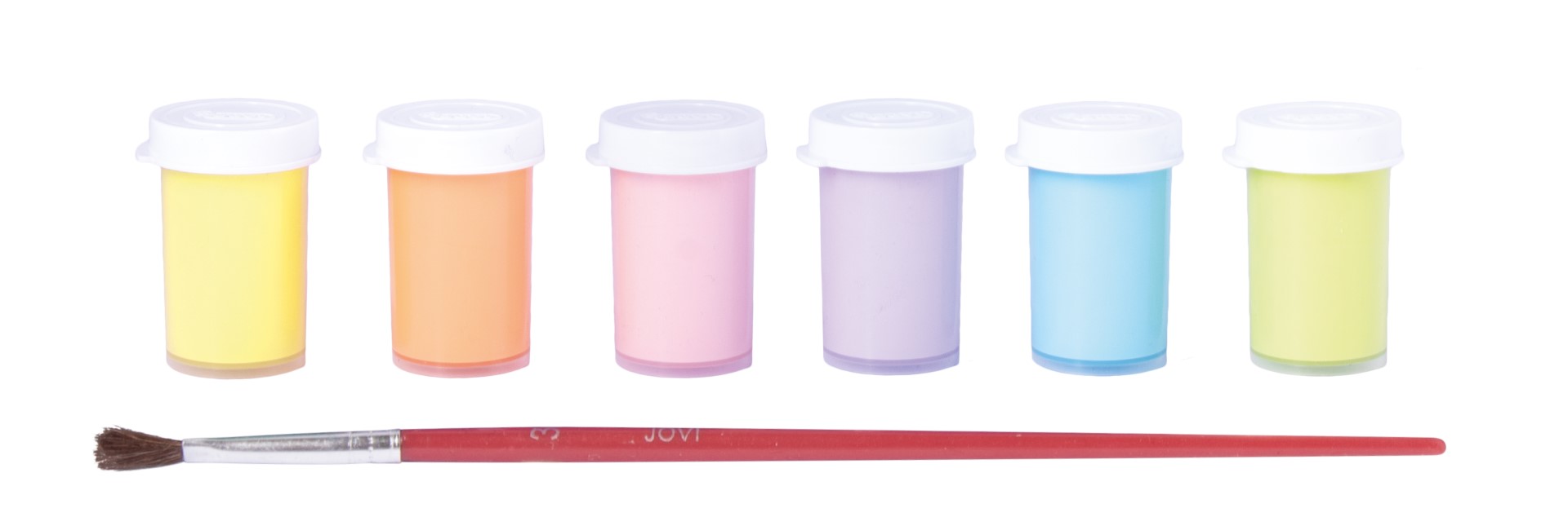 JOVI temperové farby PASTEL 6x15ml v kelímku, štetec
