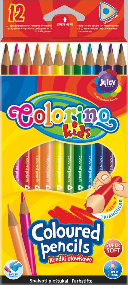 Pastelky Colorino trojhranné, 12 farebná súprava