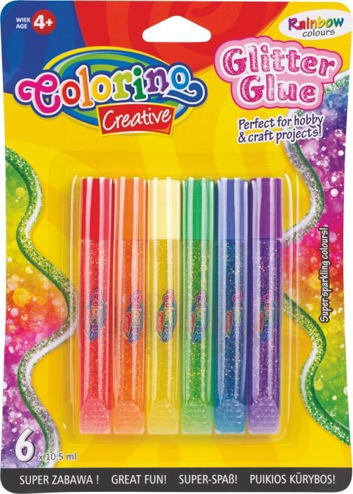 Glitrové lepidlo v pere - sada Colorino Rainbow - 6 farieb