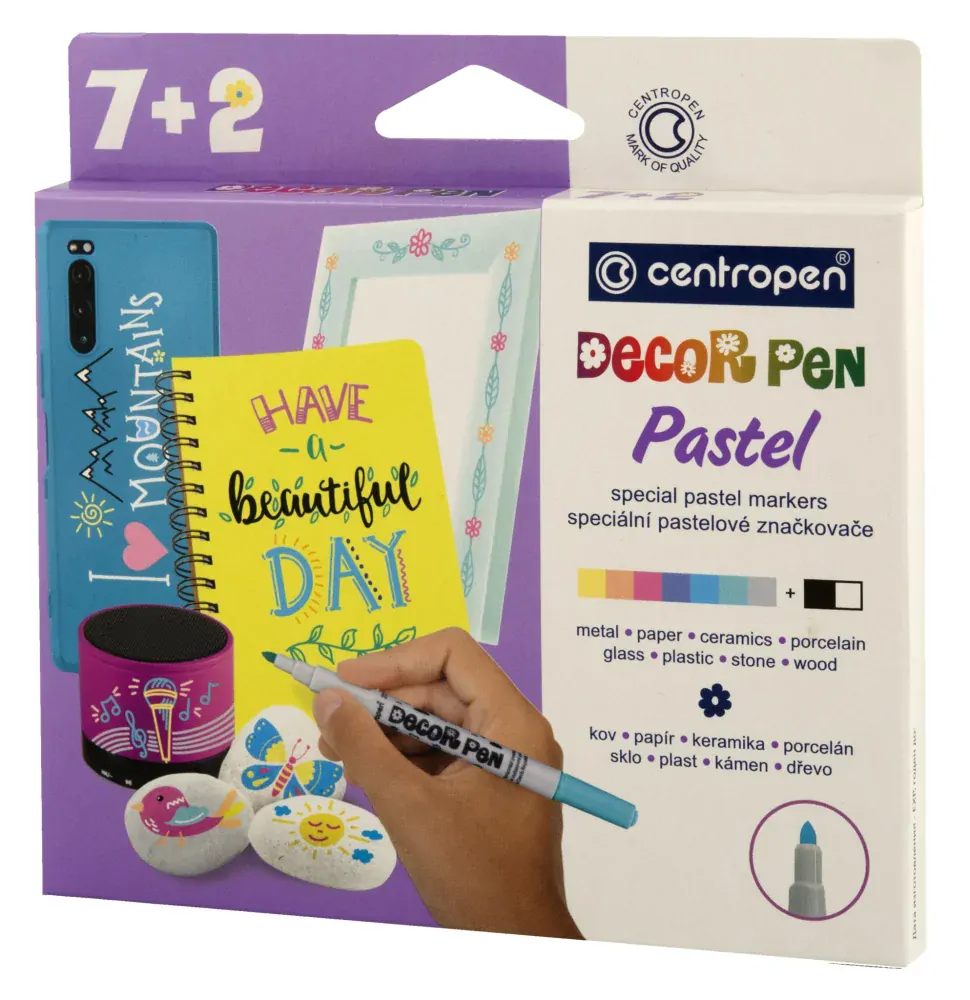 Dekor pastelové fixky Centropen 2738 - sada 7+2ks