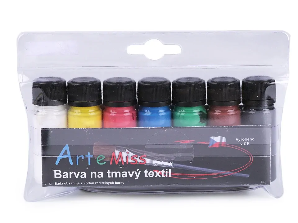 Art e Miss - Farby na tmavý textil 7x12g - sada