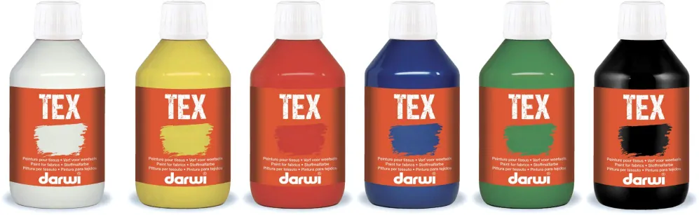 DARWI TEX - Farby na textil 6x250ml - sada