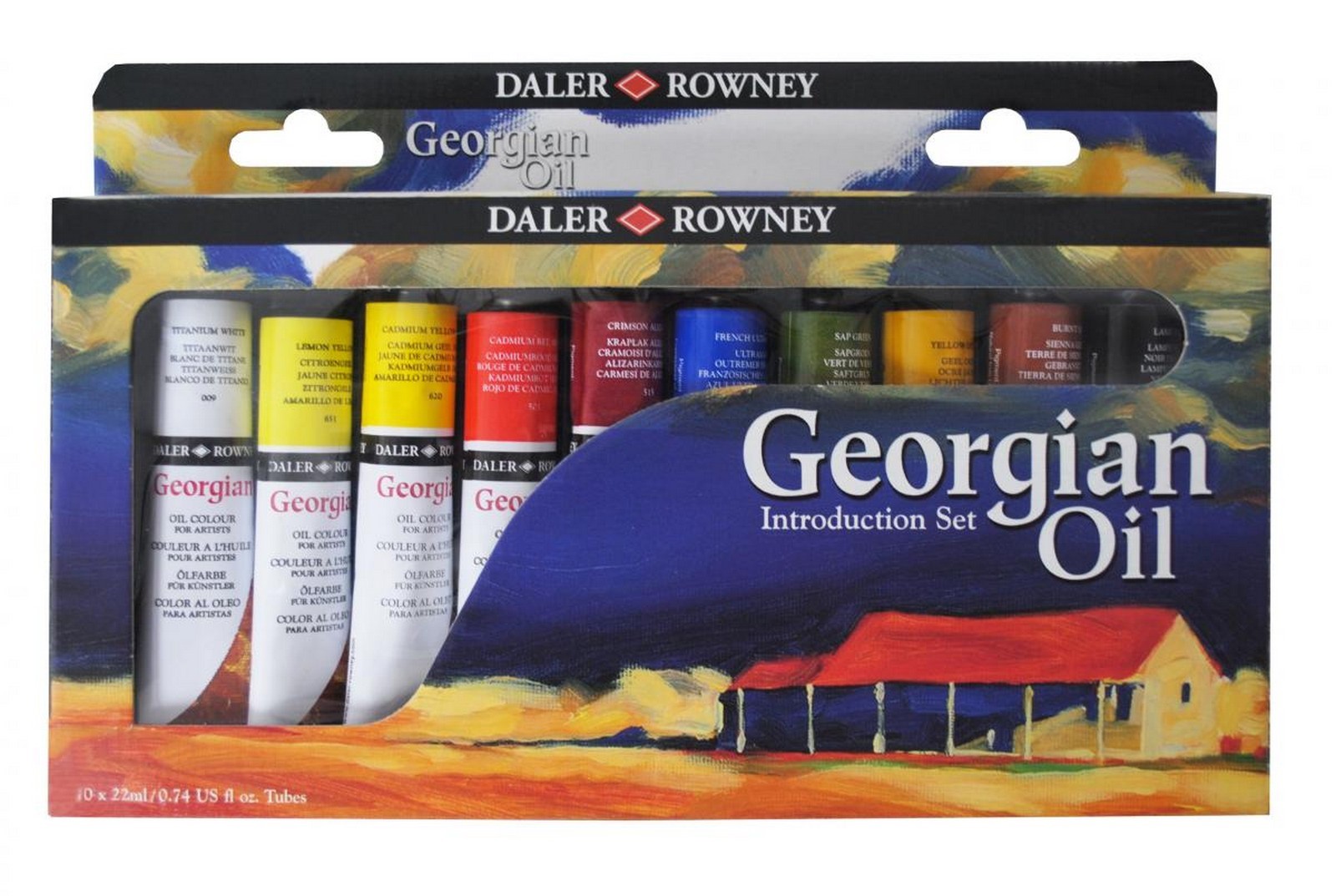 Olejové farby D&R 10x22ml, papierová krabica - sada