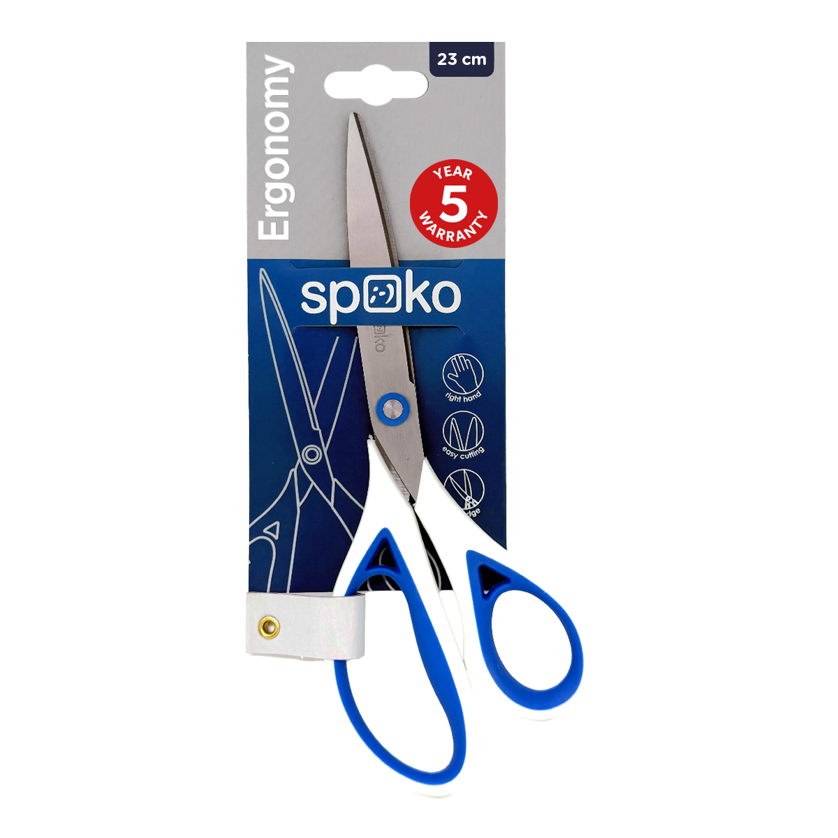 Nožnice Spoko kancelárske Ergonomy, 23 cm, asymetrické