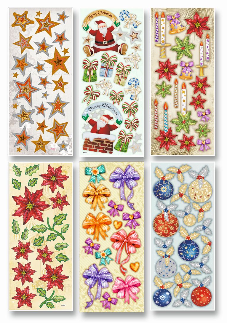 3D - Effekt - Vianoce - samolepky - set II