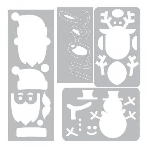 SIZZIX Sada - embosovaci kapsa (1ks)+ vyrezávaci kovové šablóny Thinlits (4ks) - Vianoce