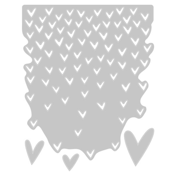 SIZZIX Vyrezávacie kovové šablóny Thinlits - Padajúce srdce (4ks)