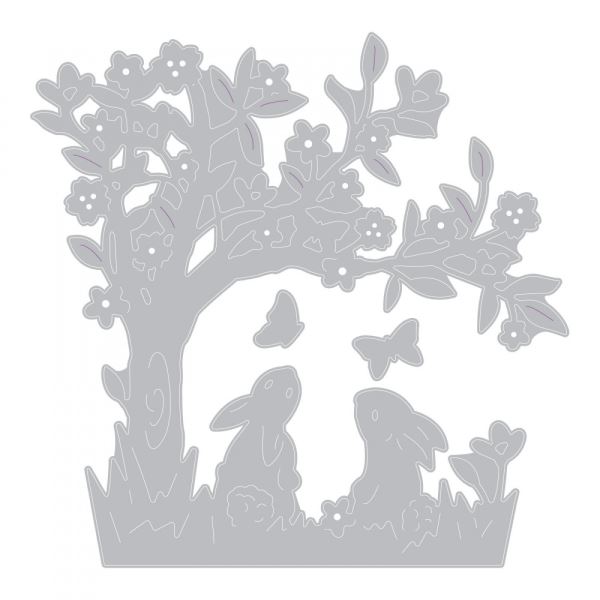 SIZZIX Vyrezávacie kovové šablóny Thinlits - Zajačikovia pod stromom (3ks)