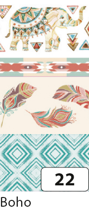 Washi Tape - dekoračná lepiaca páska - 4 ks - India