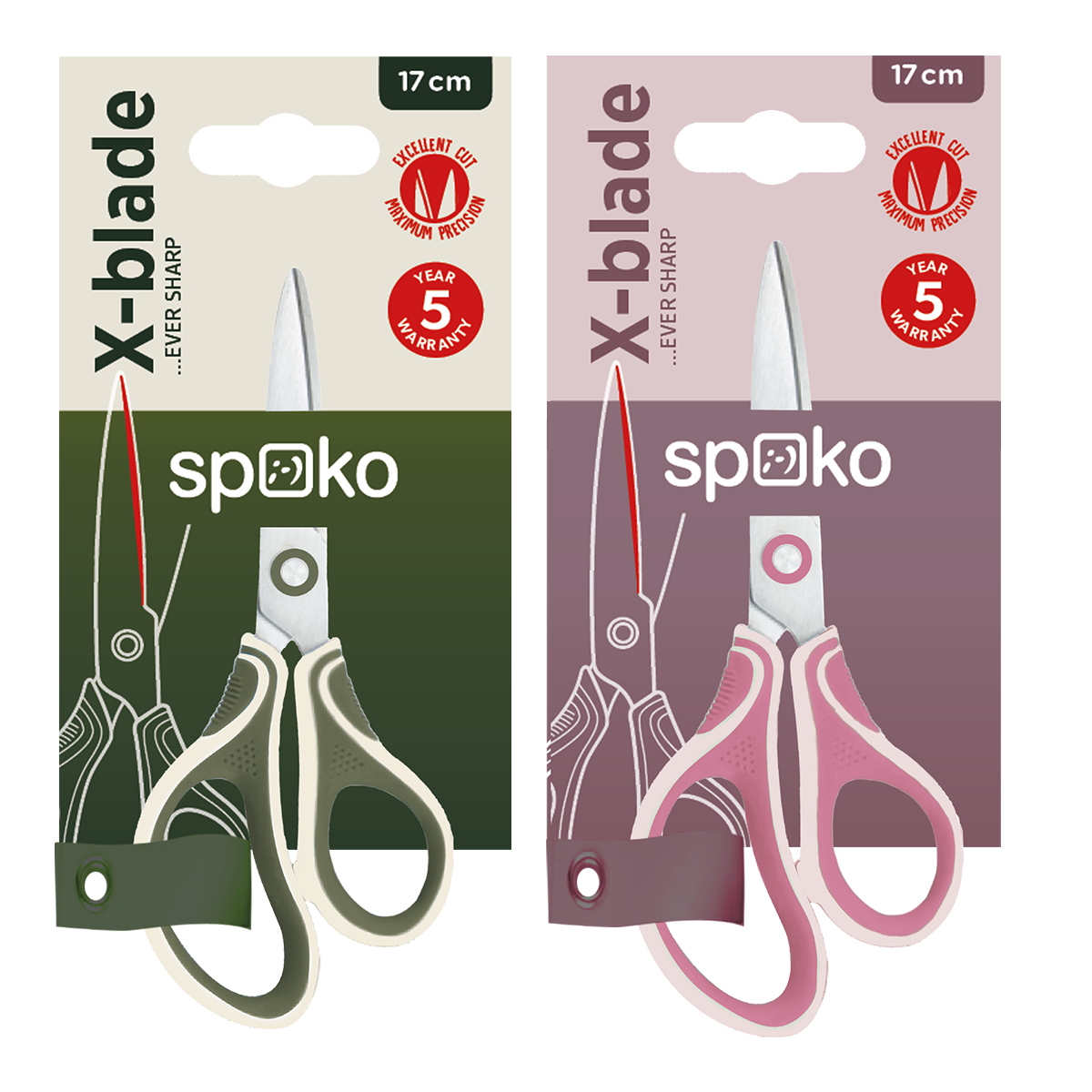 Školské nožnice SPOKO - 18 cm, asymetrické, 1ks