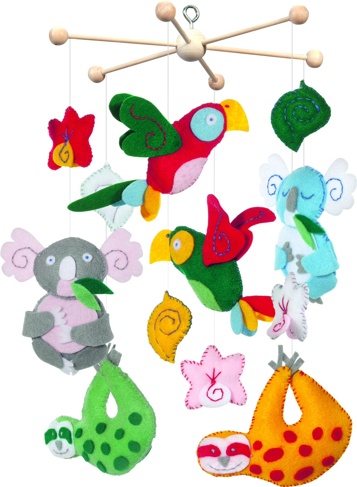 Filcová sada - Závesný kolotoč - Zvierací svet - 14 dielov