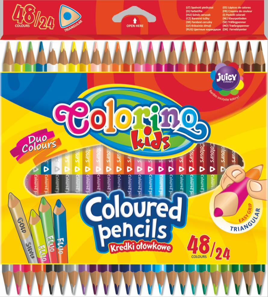 Pastelky Colorino trojhranné, obojstranné, 48 farebná súprava