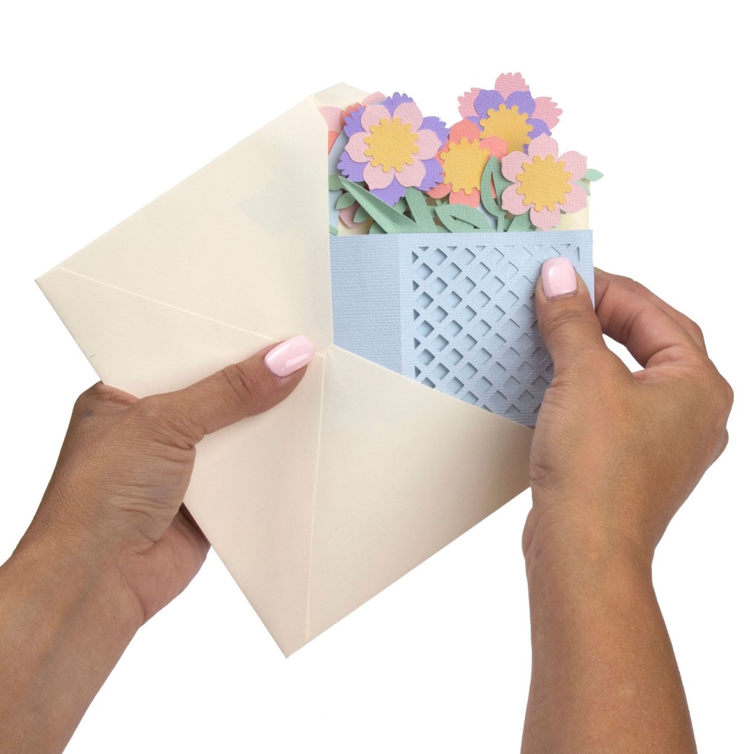 SIZZIX Vyrezávacie kovové šablóny Thinlits - Kvetinový košík (12ks)