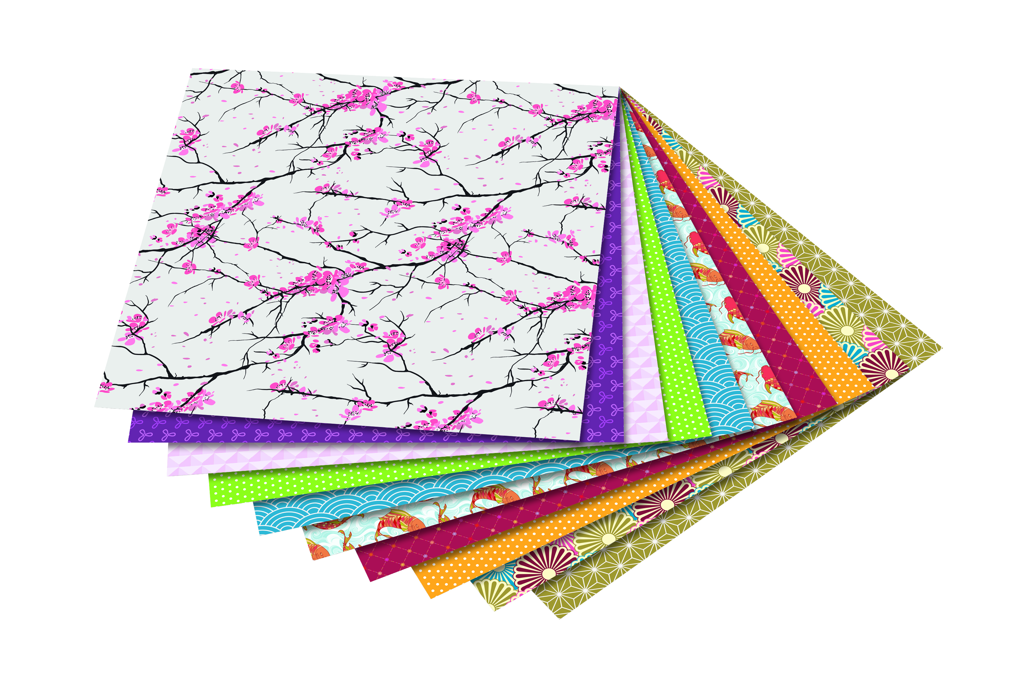 Origami papier 20 x 20 cm motív "Japonsko" 80g/m2 50 hárkov v 10tich motívoch