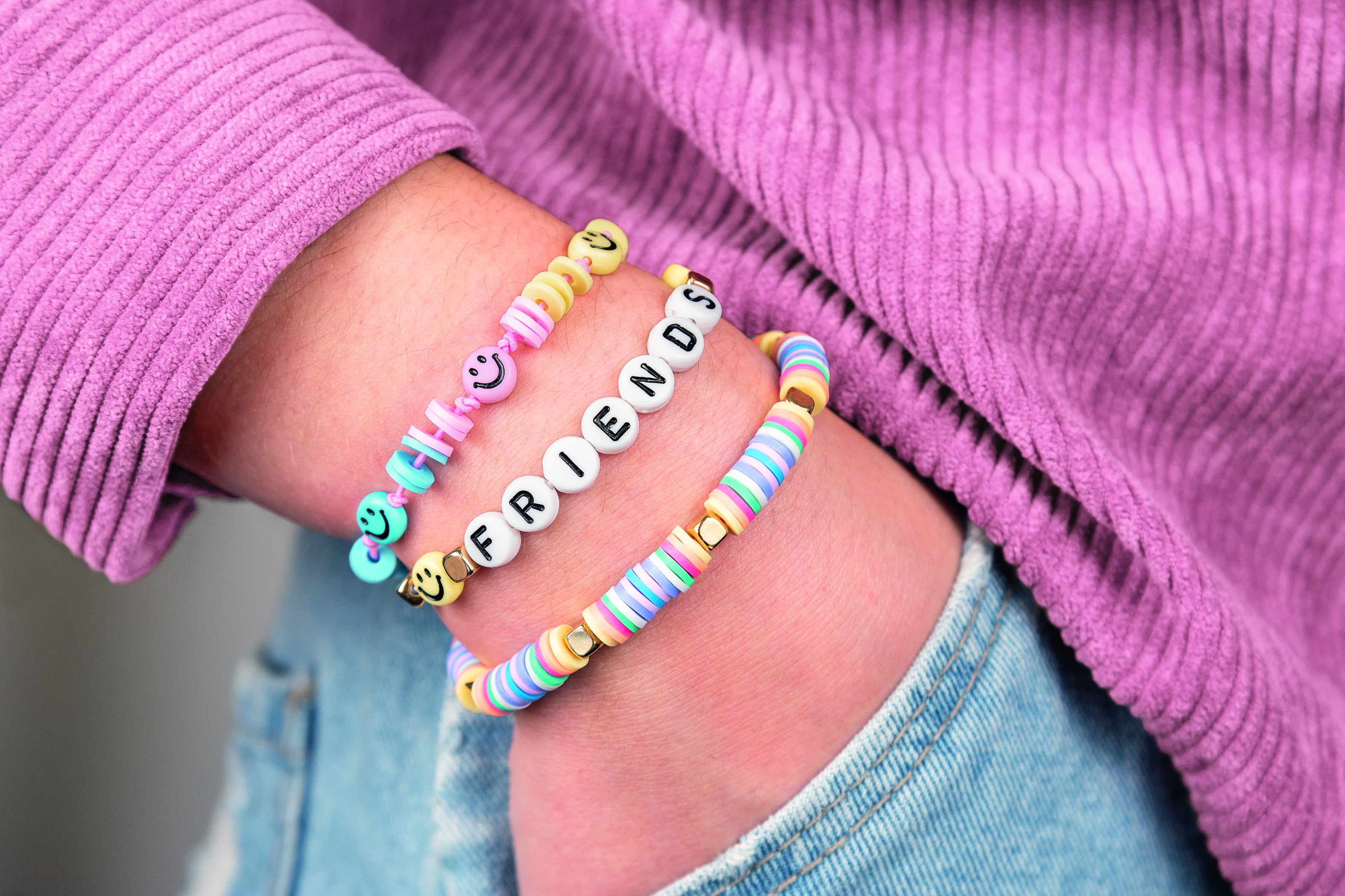 Sada plastových plochých korálok - 1832ks, mix farieb