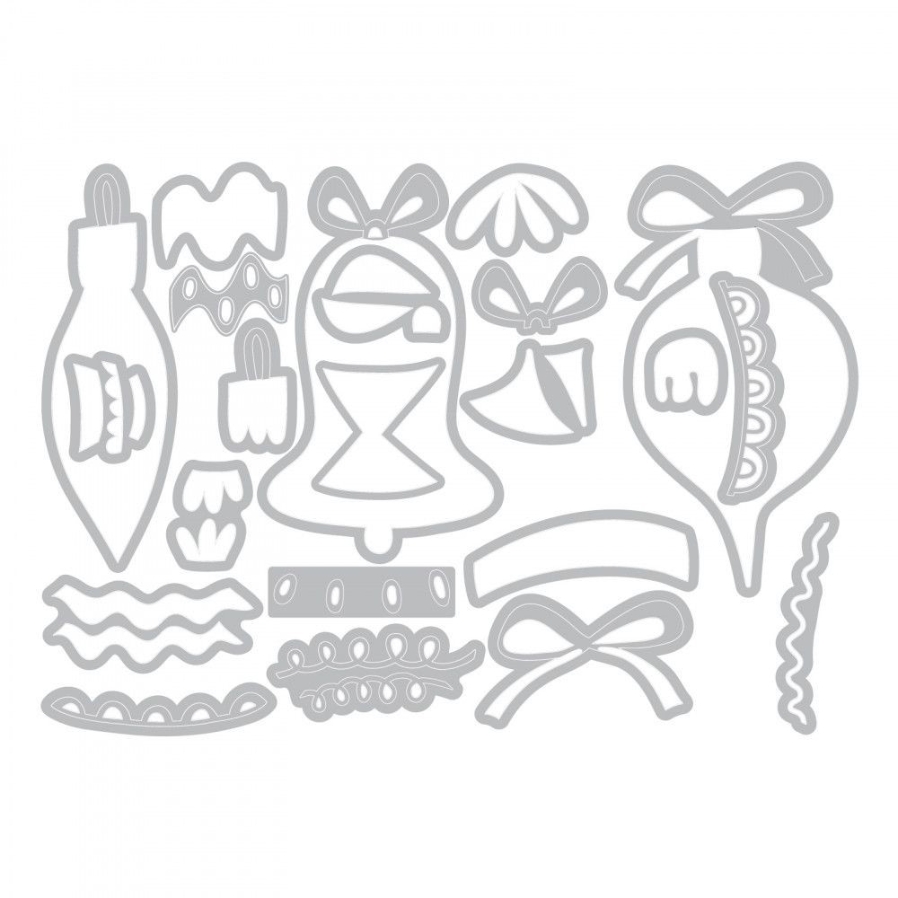 Sizzix Vyrezávacie kovové šablony Thinlits - Vianočné ozdoby (22ks)