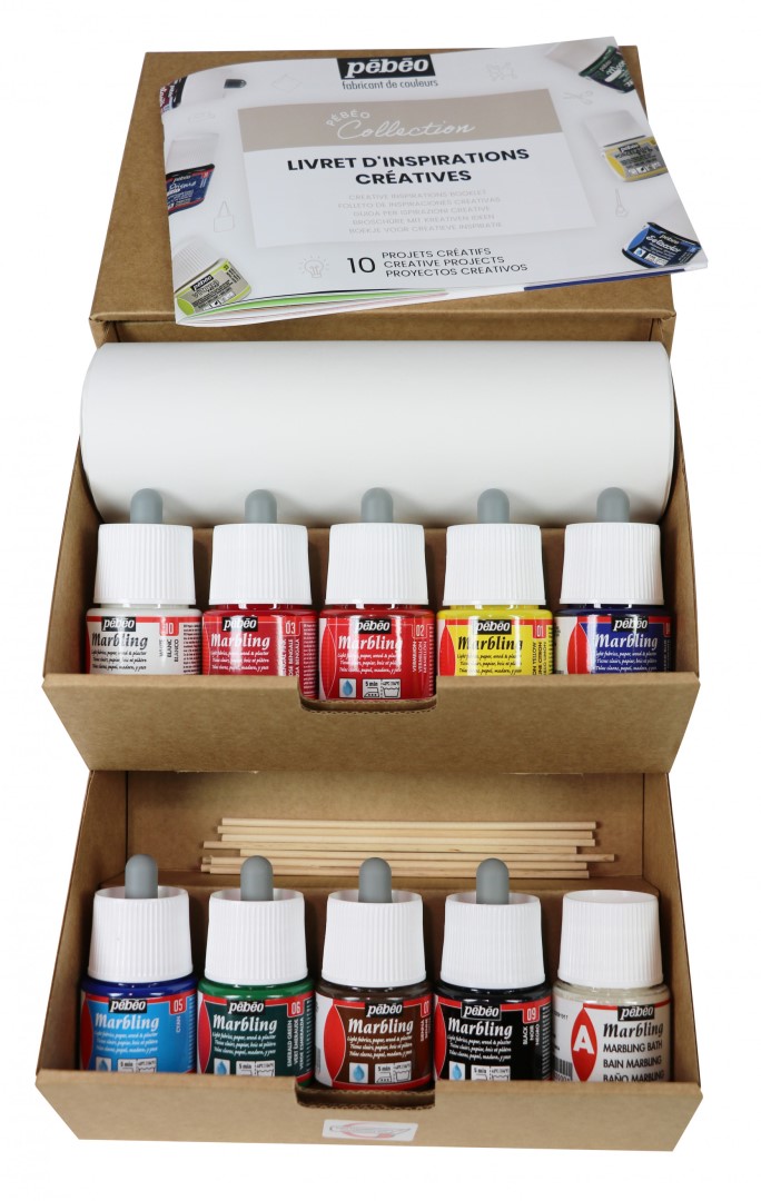 Mramorovacie farby pébéo - 10x45 ml, sada