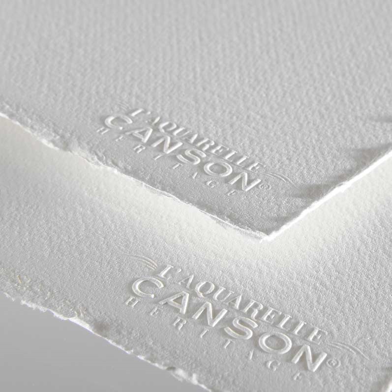 Akvarelový papier zo 100% bavlny, CANSON Heritage 300g/m2, hrubý, 26x36cm, lepený, 12 strán