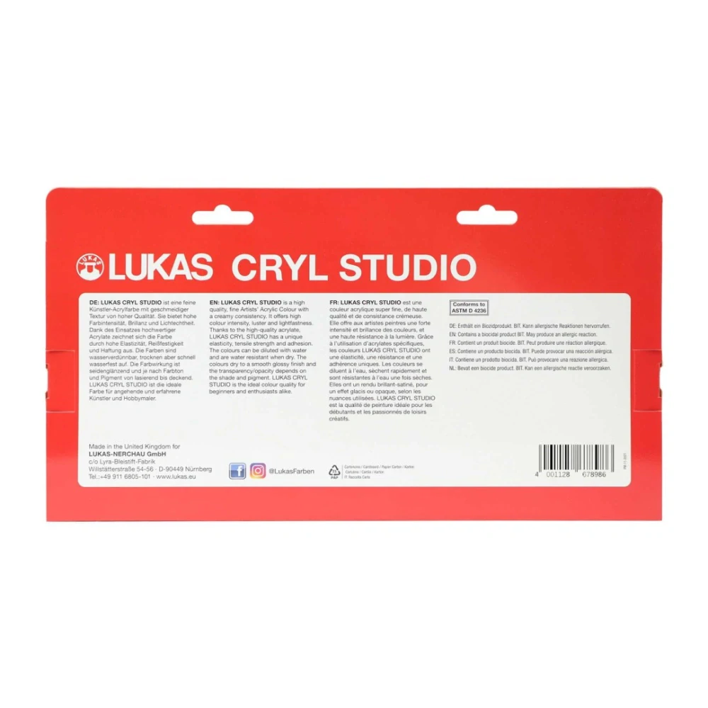 Akrylové farby LUKAS CRYL STUDIO 9x100 ml - sada 1