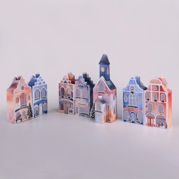 Kreatívna vianočná sada - Papierová zasnená dedinka