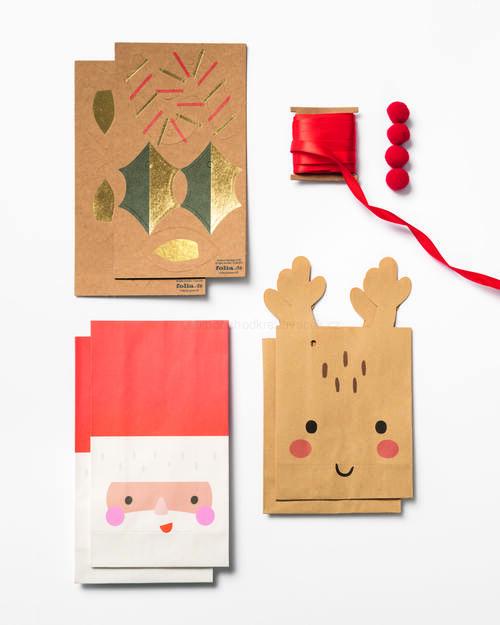 Vianočné papierové vrecká Santa & Sob – súprava 29 ks pre darčeky