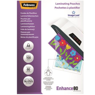 Fellowes - Fólia na laminovanie za tepla, lesklá, A4, 80mik., 100hárkov