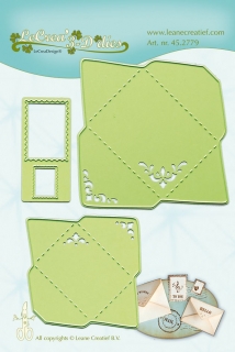 LEANE Vyrezávacie a embosovacie kovové šablóny - Obálky so známkou 3ks (4x5,5cm a 3x4cm)