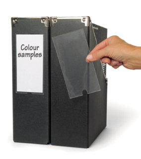 Samolepiaca priehľadná kapsa na šanóny, 62x150, so štítkom - 6ks