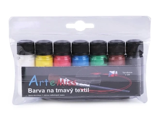 Art e Miss - Farby na tmavý textil 7x12g - sada