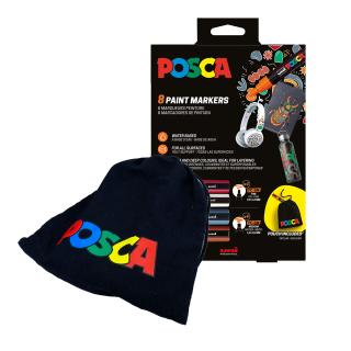 Sada Akrylových fixiek POSCA s vreckom, 8 farieb