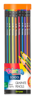 Sada grafitových trojhranných ceruziek s gumou Colorino Stripes, 48ks, tvrdosť HB