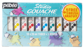 Gvašové farby pébéo - STUDIO - 10x20ml