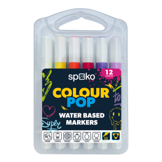 Sada popisovačov Spoko COLOUR POP, 12 farieb