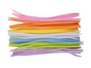 Modelovacie drôtiky plyšové 6x300 mm - 50ks, mix pastelových farieb
